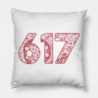 The 617 Area Code doodle Pillow