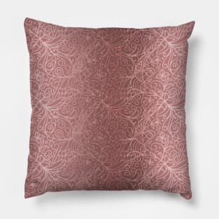 Rose Gold Shimmer Floral Pillow