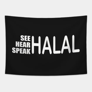 See Hear Speak Halal Tapestry