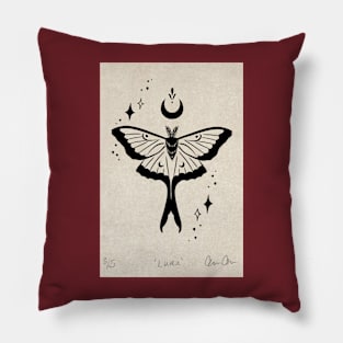 Luna Moth Lino Print Pillow