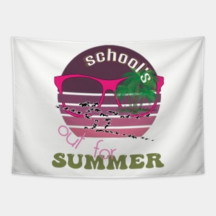 cute retro last day of school school's out for summer teacher Tapestry