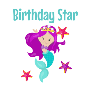 Mermaid Birthday Party Gifts Mermaid Party Favors Starfish Ocean Beach Pool Party Decor T-Shirt