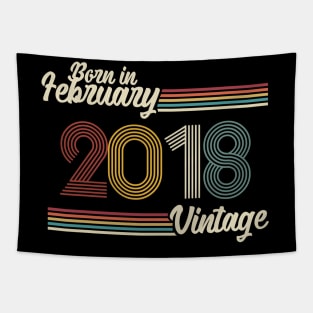 Vintage Born in February 2018 Tapestry