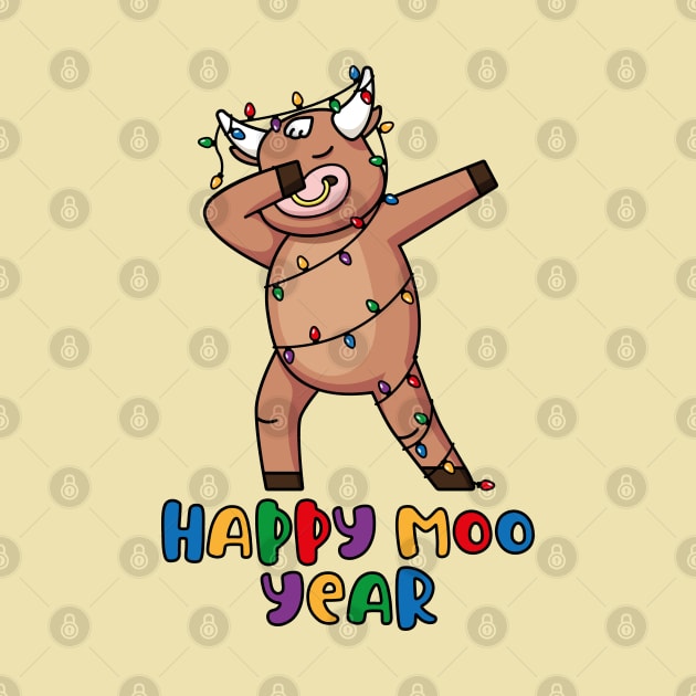 Dabbing Ox, Happy Moo Year 2021 by ArtfulTat