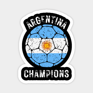 Argentina Soccer - Argentinian Football Distressed Letters and Ball Magnet