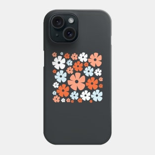 Pink and blue flowers Phone Case