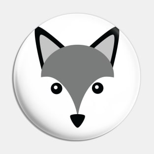 Husky Grey Wolf Cute Head Logo Pin