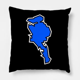 Quadra Island BC Outline - Indigo Blue Silhouette - Quadra Island Pillow