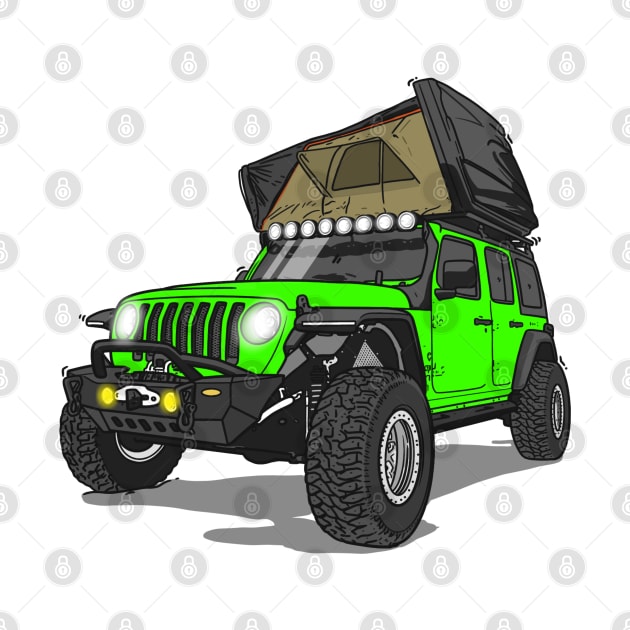 Jeep Wrangler Camp Time - Green by 4x4 Sketch