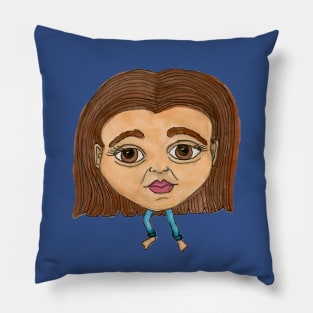 Giant Head With Legs Girl Pillow