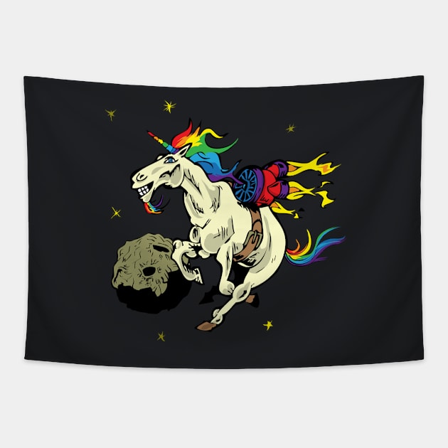 Space Unicorn Tapestry by W00D_MAN