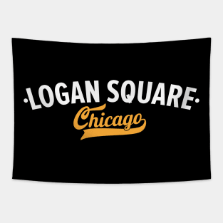 Logan Square Chicago Minimal Logo Design - Chicago Neighborhood Series Tapestry