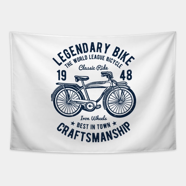 Legendary Bike Craftsmanship Classic Ride Iron Wheels Bicycle Tapestry by JakeRhodes