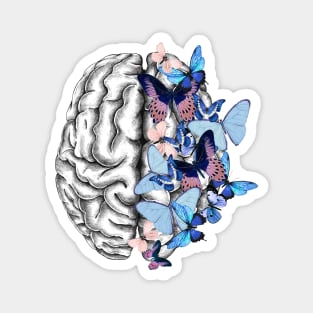 Brain blue butterflies, Mental Health Magnet