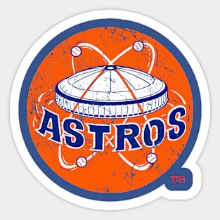 Houston Astros Vintage Classic name logo type & Astrodome Die-cut Round  STICKER