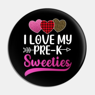 I Love My Pre-K Sweeties Hearts Valentines Day Teacher Gift Pin