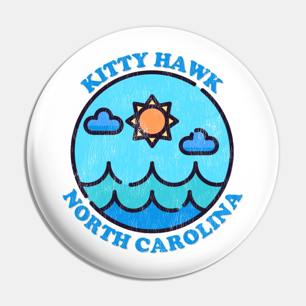 Kitty Hawk, NC Summertime Vacationing Ocean Skyline Pin by Contentarama