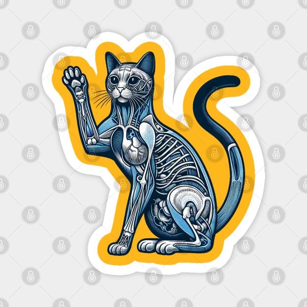cat anatomy Magnet by wizooherb