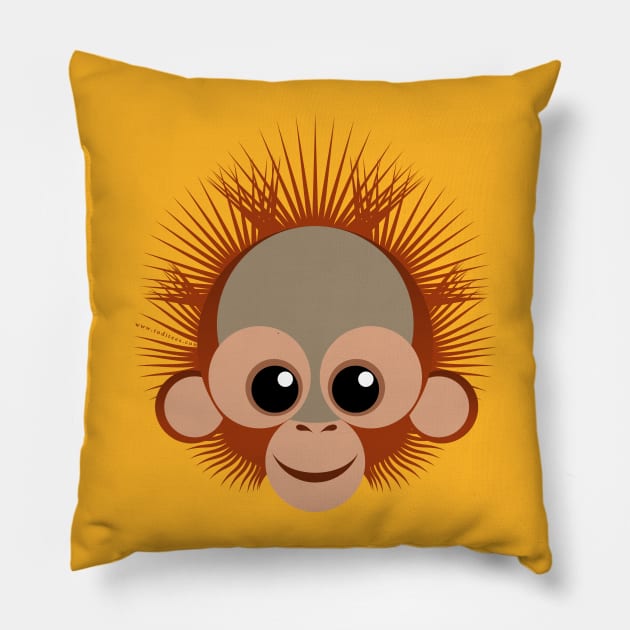 Baby orangutan Pillow by tuditees