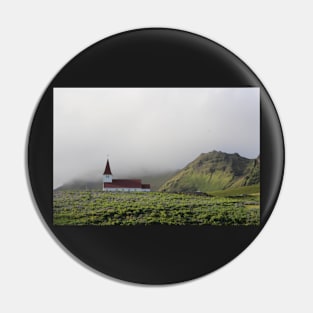 Icelandic Church in the Fog Pin