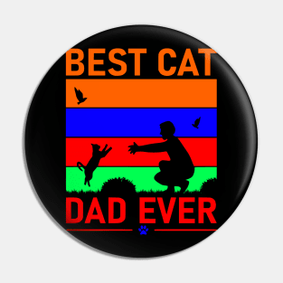 Vintage Best Cat Dad Ever Pin