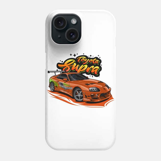 Supra MK4 Graffiti (Orange) Phone Case by Jiooji Project