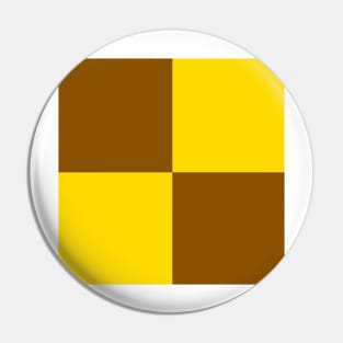 Yellow and Brown Banana Checkerboard Pattern Pin