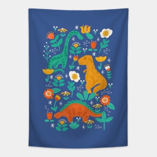 Folk Floral Dinosaurs - Primary Tapestry