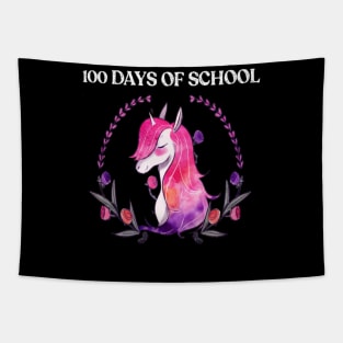 100 Days Of School Unicorn Tapestry