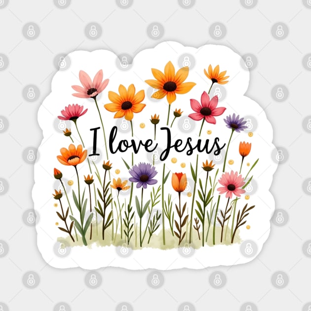 Mom loves Jesus - I love Jesus Magnet by Rox