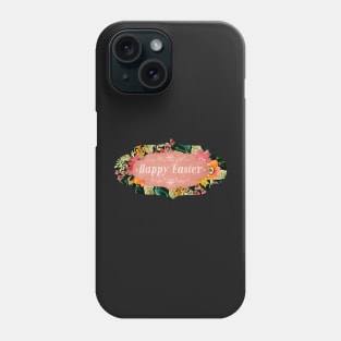 Watercolor Flowers Happy Easter Banner Phone Case