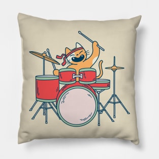 Drummer Cat Pillow