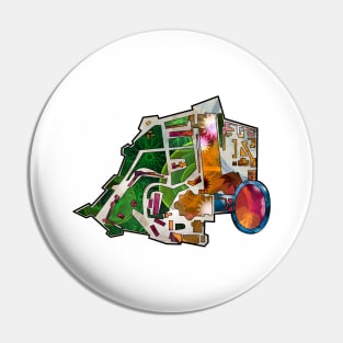 Spirograph Patterned Holy See Vatican Map Pin