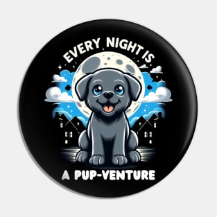 "Starry Pup Adventures - Every Night's a New Tale" Pin