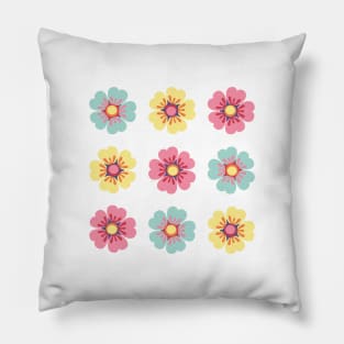 Spring flowers triangle patchwork quilt Pillow
