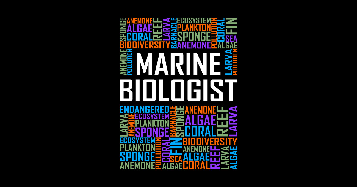 Marine Biologist Words Marine Biologist Sticker TeePublic