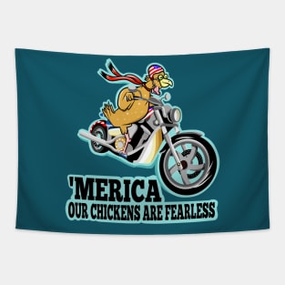'Merica Chicken Motorcycle Tapestry