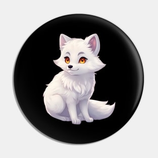 Paws Playtime Cute Baby Arctic Fox Pin