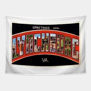 Greetings from Lynchburg, Virginia - Vintage Large Letter Postcard Tapestry