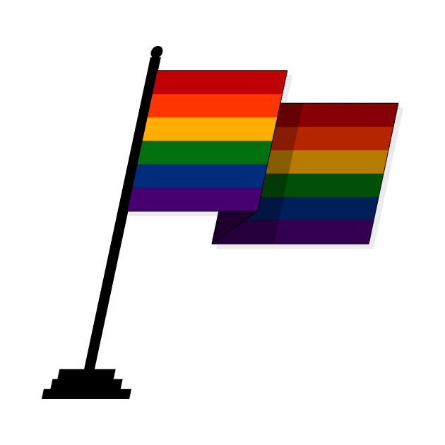 Large Waving Flag in LGBTQ Rainbow Pride Flag Colors by LiveLoudGraphics