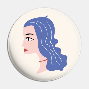 Beautiful Women Face Pin