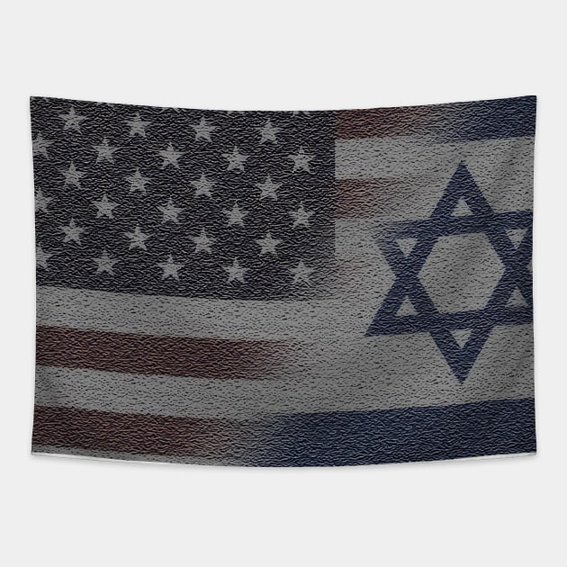 American and Israeli Flag Blended Tapestry by designs-by-ann