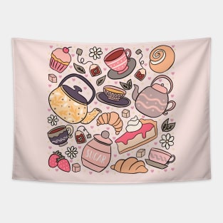 Tea party a cute tea time Tapestry