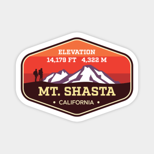 Mt Shasta California - Cascades 14ers Mountain Climbing Badge Magnet