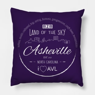 Asheville, NC Word Cloud - WO Purple 16 Pillow