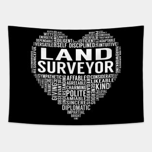 Land Surveyor Heart Tapestry