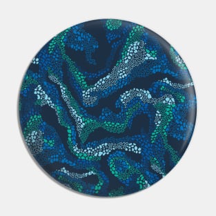 Blue Beach Waves Pin