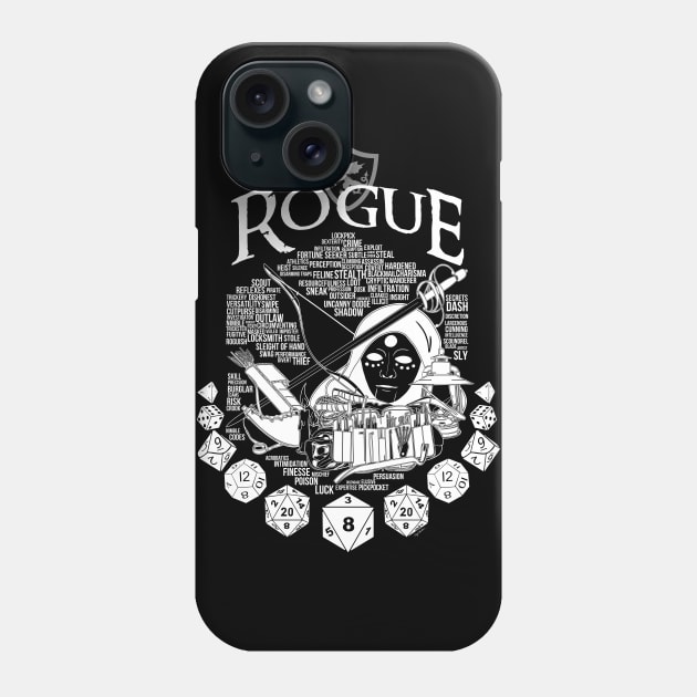 RPG Class Series: Rogue - White Version Phone Case by Milmino