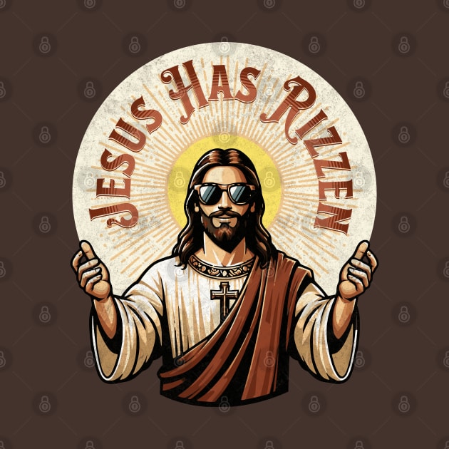 Jesus Has Rizzen - Retro Vintage Risen Christian Faith Funny by Lunatic Bear