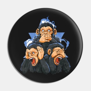 Three monkeys Pin